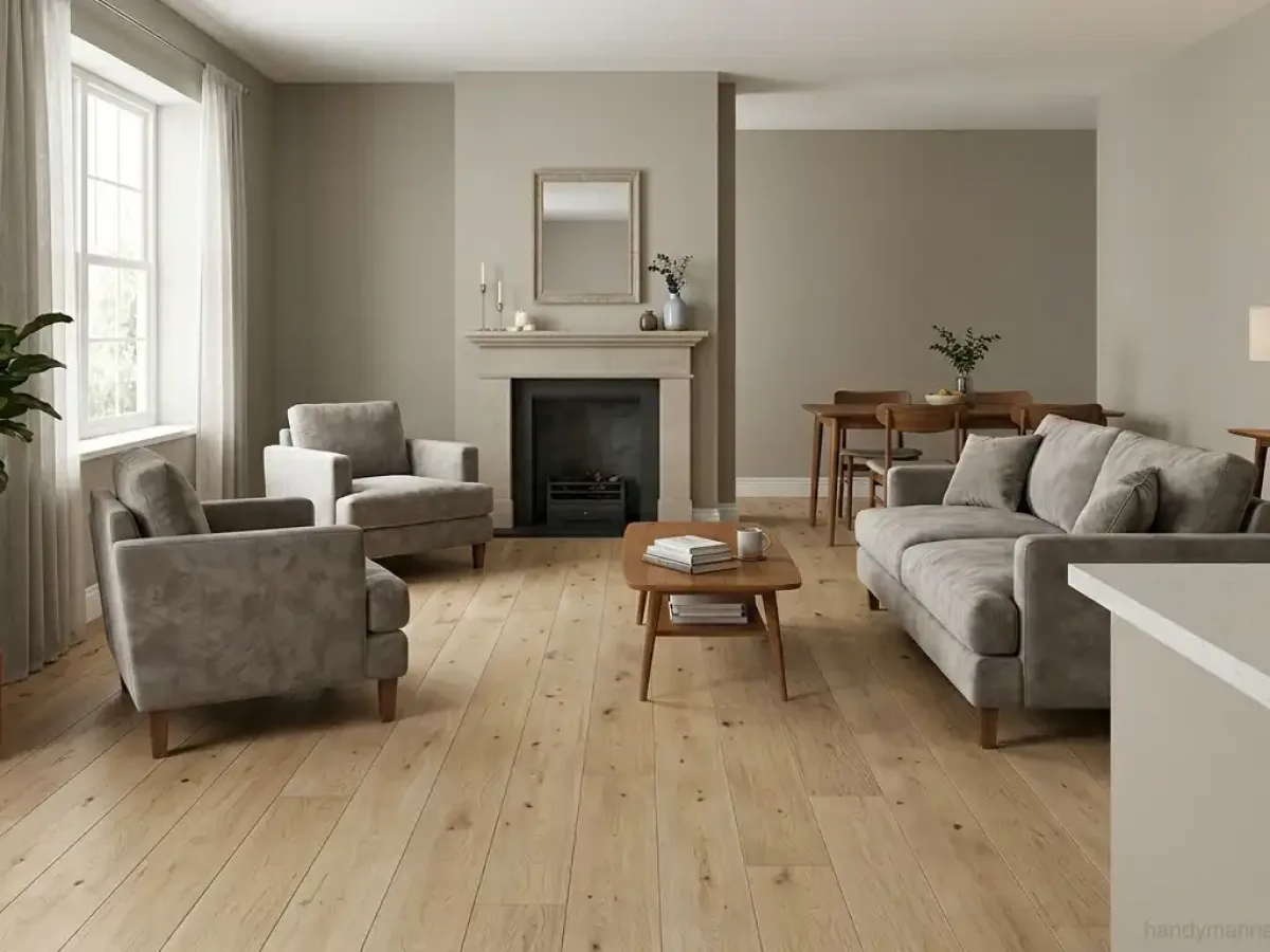 Worn flooring replaced with vinyl plank